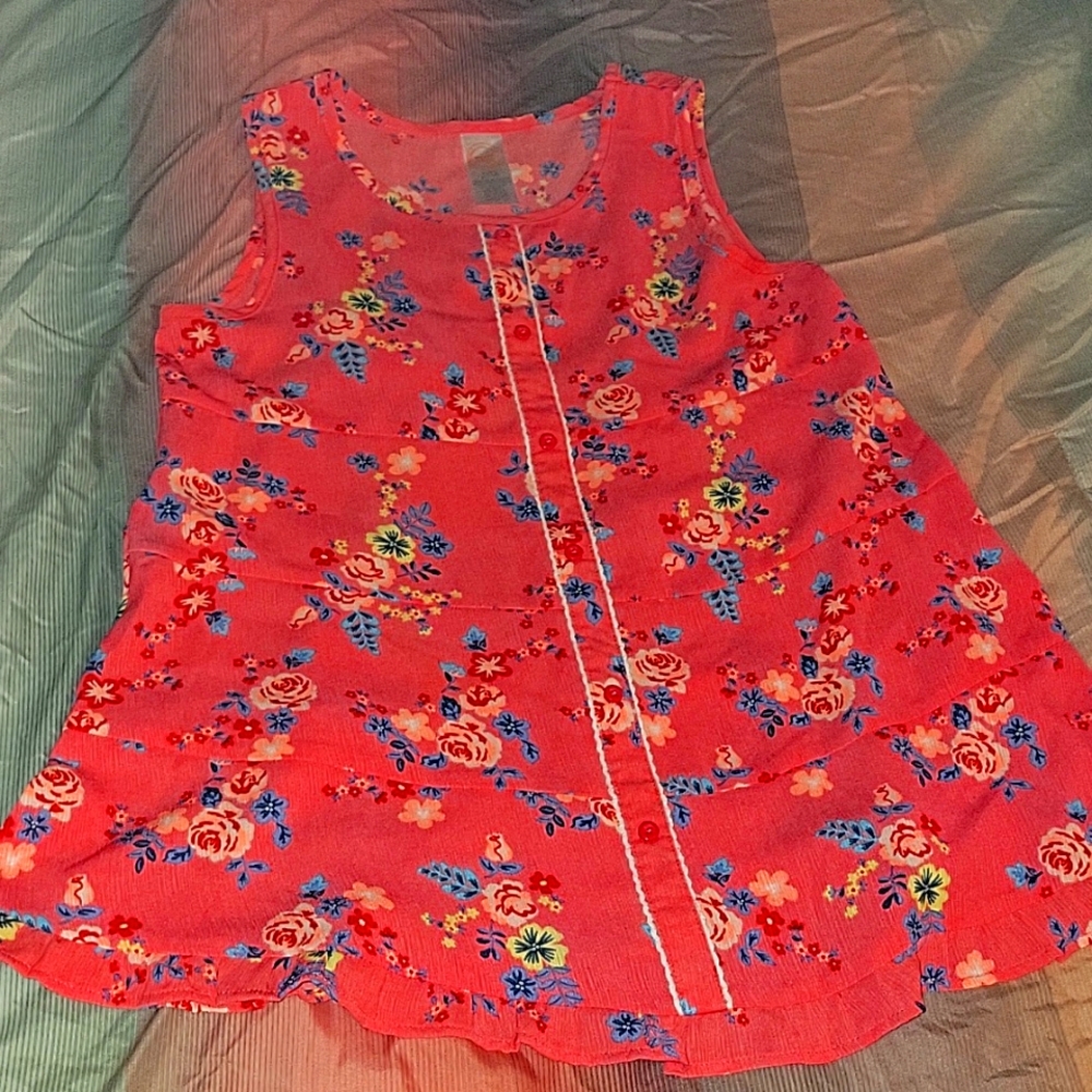 Girls (14/16) Sleeveless Flower Top